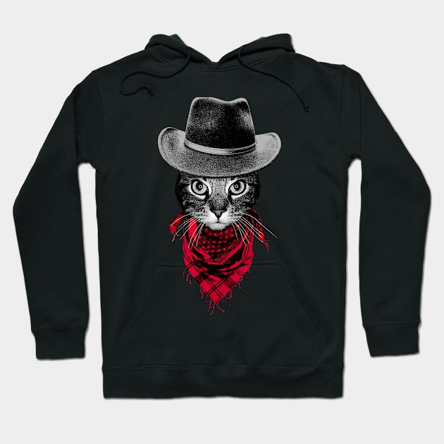 Cowboy Cat Hoodie by clingcling